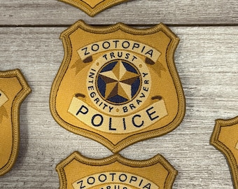 Zootopia Police Badge Iron-on Patch - nick and judy Ships 4/21