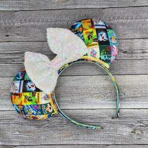 Retro attractieposter Mouse Ears - Minnie, Mouse, Walt, fantasyland, Tomorrowland, rides, vintage