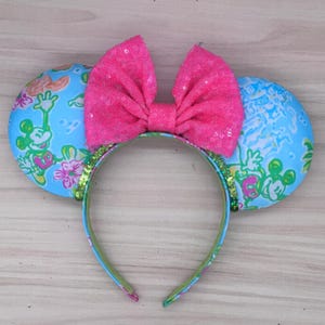Mouse & Minnie Flower Summer Ears - Lp Inspired, Mouse, Castle, Magic Kingdom, Large Scale