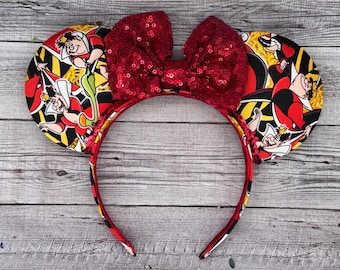 Queen of Hearts Mouse Ears - Alice in Wonderland, Villains, Minnie Mouse, Mouse Mouse, , Halloween