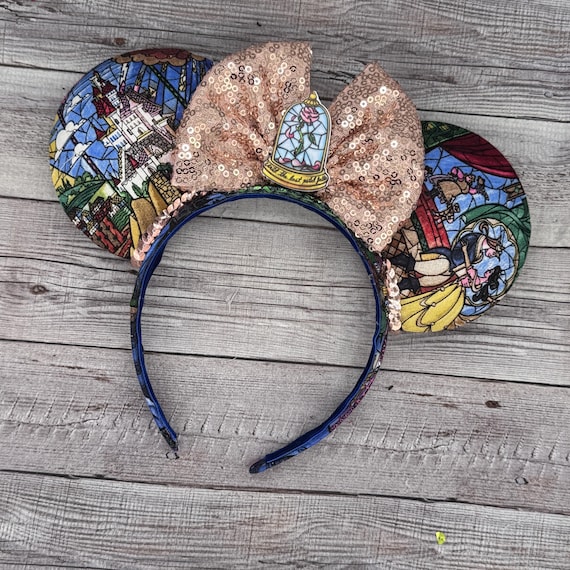 Beauty and the Beast Minnie Ears – Stained Glass, Gold  display picture 2