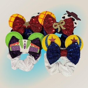 Toy Story Mouse ear scrunchies -  Woody Buzz Jessie Pixar Luxo