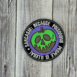 Sarcasm Poison Apple Iron on patch - Evil Queen, Snow White, Villain 2026 DLAND