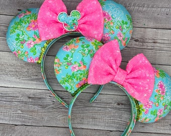 RTS Mouse & Minnie Flower Summer Ears - Lilly Geïnspireerd, Muis, Kasteel, Magic Kingdom,