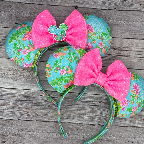 Mouse & Minnie Flower Summer Ears - Lilly Inspired, Mouse, Castle, Magic Kingdom,