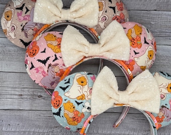 Pooh halloween Mouse Ears - Minnie, Spooky, Fall, Harvest, trick or treat, Leaves, Pumpkin, eeyore, ghost