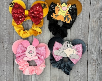 Winnie the Pooh -Mouse ear scrunchies
