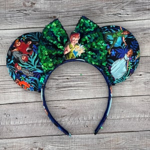 Peter Pan Jungle Ears - Never Grow Up, Neverland, Tinkerbell, Fairy Lights, Wendy, Hook, Smee, Lost Boys