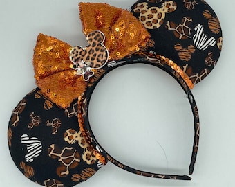 Animal Print Mouse Mouse Ears - Jungle Cruise, Tiki, Safari, Kilimanjaro, Camping, Donald, Tiger, Lion, Zebra, Animal Kingdom, Giraffe