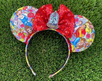 Beauty and the Beast Minnie Ears - Belle, Mouse, Minnie, Mouse, , Princess, Gaston, Rose, Magic Kingdom, be our guest