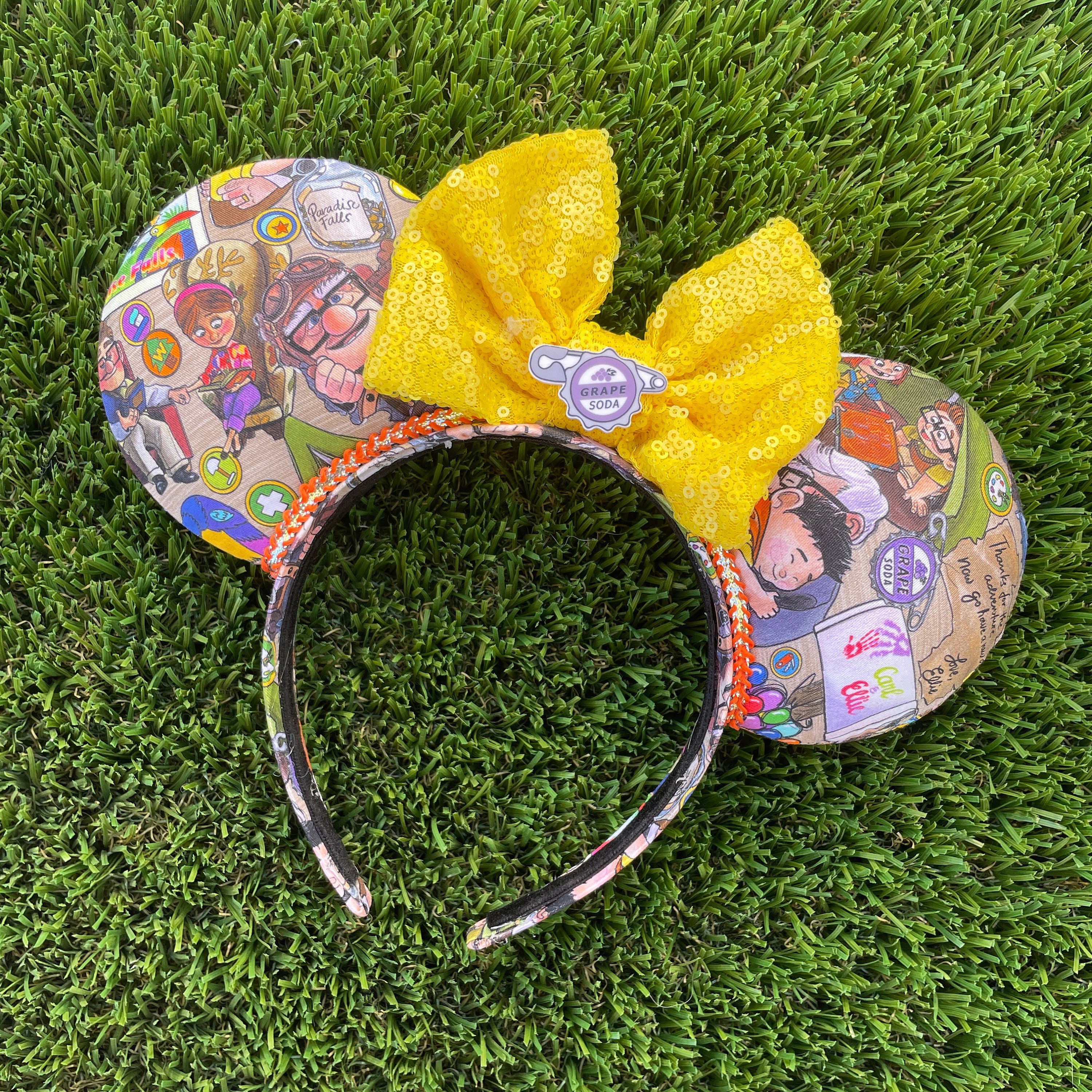?Disney Parks UP Grape Soda Cap Balloons Rare Disneyland Minnie Ears Headband UP! main image 3