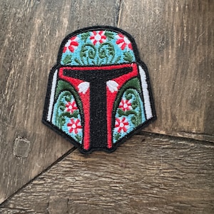 Boba Fett Sugar Skull Opstrijkbare patch - Star Wars, Helmet, Dark Side