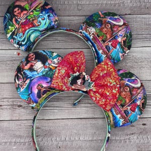 Ready to Ship -  Moana 2 Mouse Ears - Pua, hei hei, Maui, boat, Hawaii, te fiti, princess, summer ready to ship