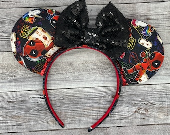 Deadpool Burrito Mouse Ears - Minnie, Avengers, DC, Heros, Unicorn,