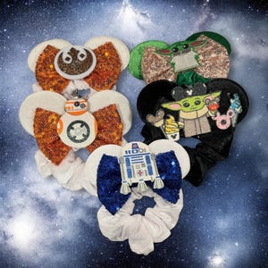 Coleteros con forma de orejas de ratón del lado luminoso de Star Wars: BB-8, Rebels, Jedi, Baby Yoda, Grogu