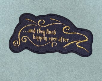 Happily Ever After Iron-on Patch -PIxar, , Jacket, Backpack, Hat, vintage, wedding