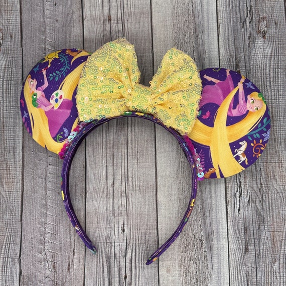 Rapunzel Mouse Ears: Tangled Hair, Sequin Bow, Princess  display picture 1