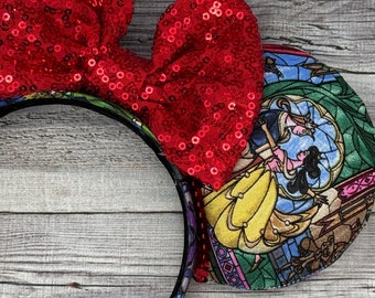 Beauty and the Beast Minnie Ears – Stained Glass, Gold  display picture 3