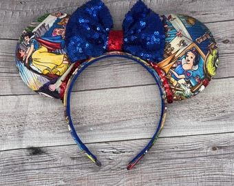 Dopey, Seven Dwarfs, Snow White Inspired Sequin Minnie Ears  display picture 1