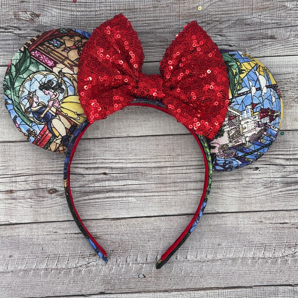 Fascia Per Capelli Con Orecchie Di Minnie Per Halloween – Fiocco E Orecchie Di Topo Con Paillettes, Accessorio Donna E Ragazza Per Feste In Maschera