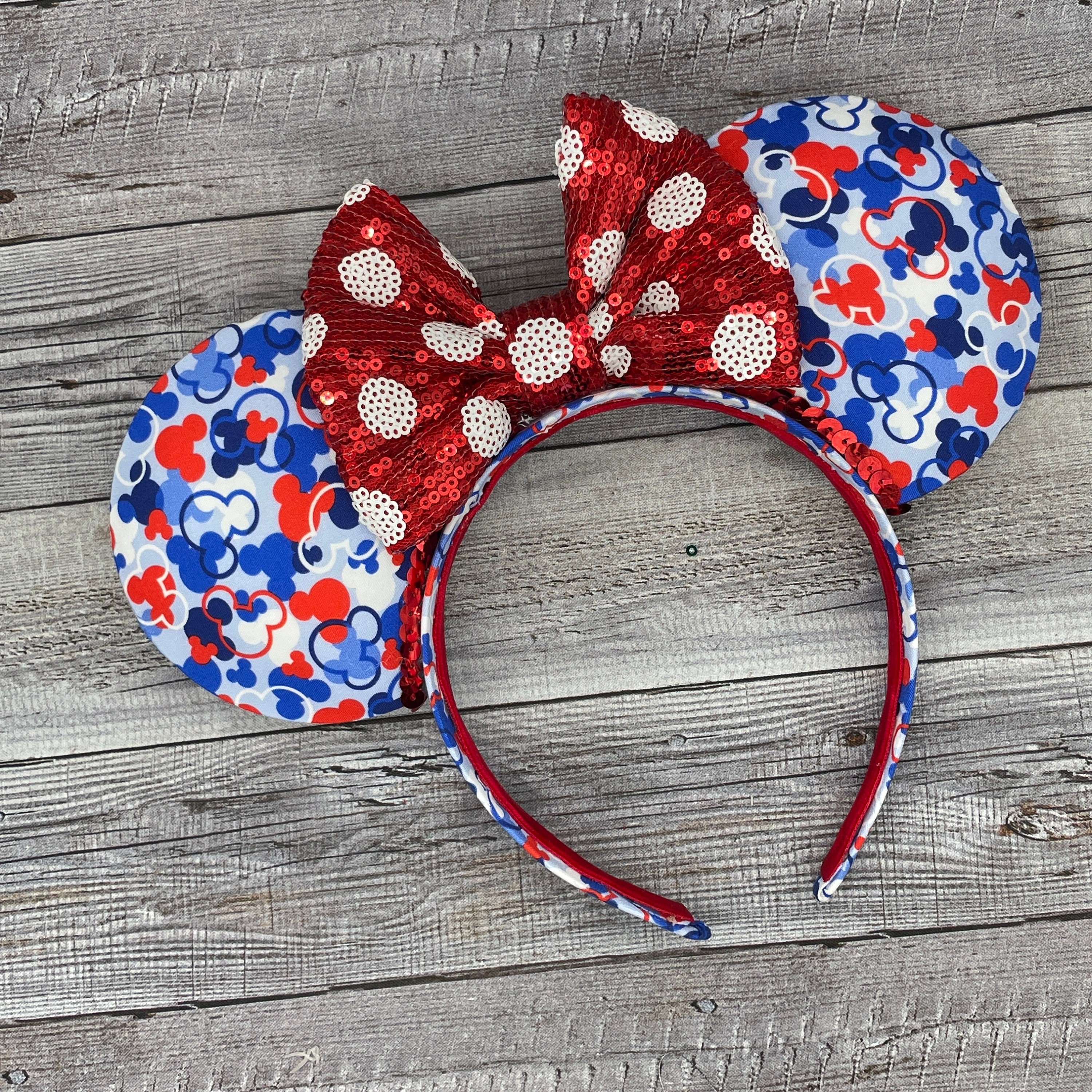 Red and Blue Confetti Mouse Ears - Classic , Disneyland  display picture 1