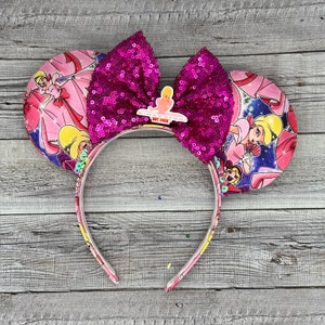 Charlotte La Bouff Mouse Ears: Pink Sequin Bow, Princess and the Frog