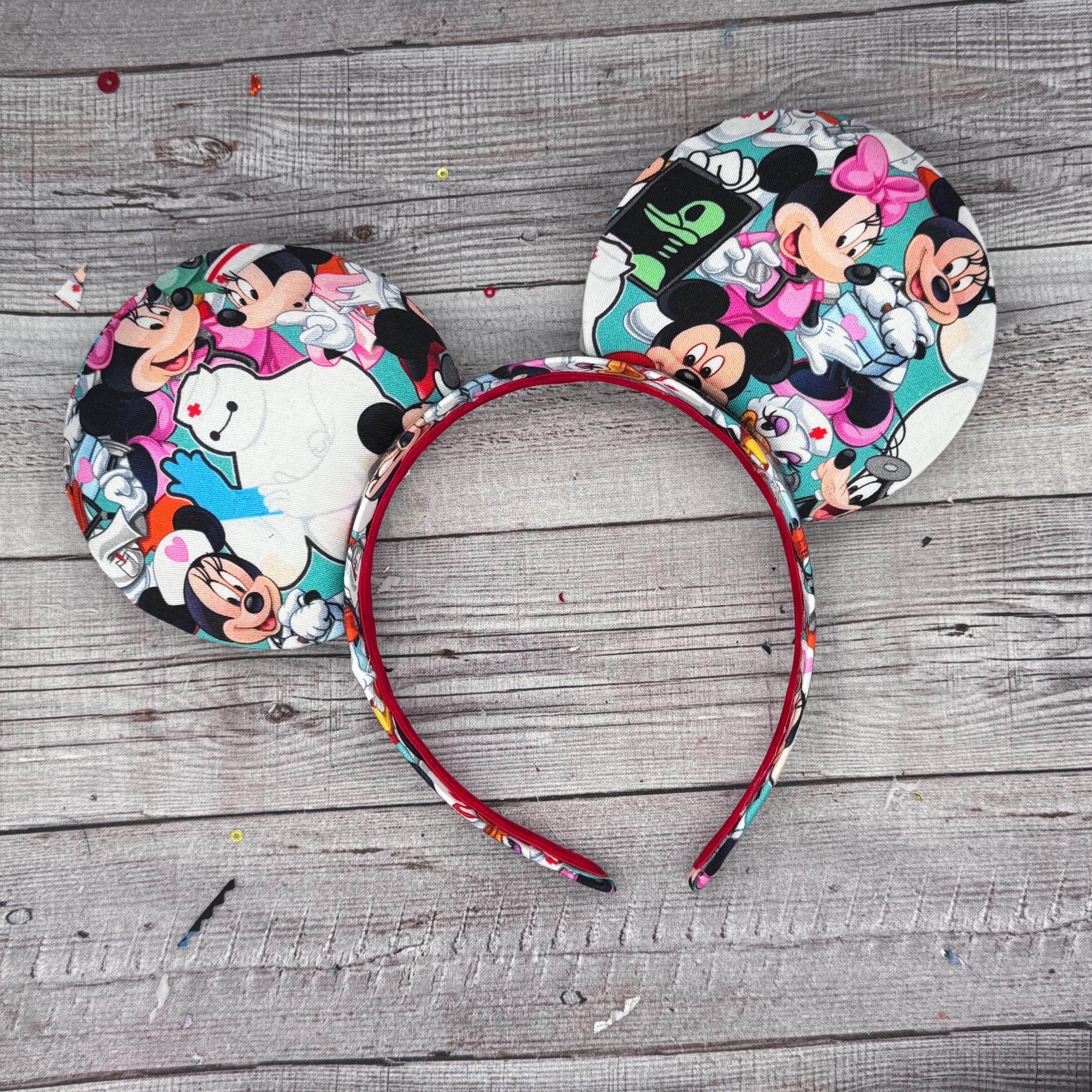 Nurse Themed Minnie Mouse Ears Headband Nurse Mouse Ears Headband, RN Ears, Nurse Cap Headband, LVN  main image 4