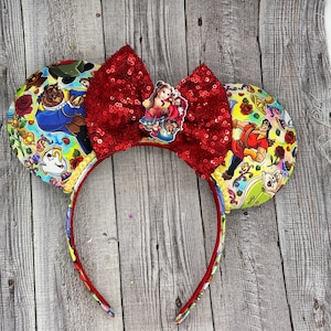 Beauty and the Beast Minnie Ears - Belle, Mouse, Minnie, Mouse, , Princess, Gaston, Rose, Magic Kingdom, be our guest
