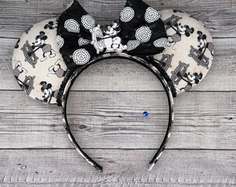 Orelhas do Mickey Mouse do Steamboat Willie - clássico, Steamboat Willie, 90º aniversário do Mickey, Disneylândia, Disney