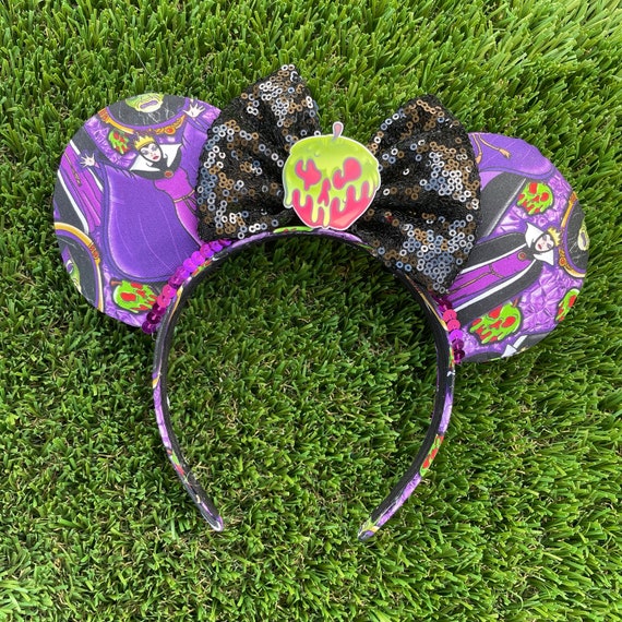 Disney Parks Poison Apple Ears Snow White Evil Queen Mickey Bow Ears Headband Disney~Parks Poison Apple Evil Queen Ears+ Snow White Ears  main image 2