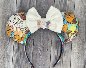 Aristocats Kitten Mouse Ears - Minnie Mouse, Mouse, Marie, duchess, O’Malley, Berlioz, Toulouse, cats, cat,