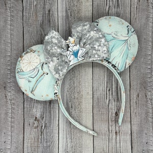 Designer Cinderella Minnie Ears - glass slipper, midnight, prince charming, pumpkin, midnight, fairy godmother