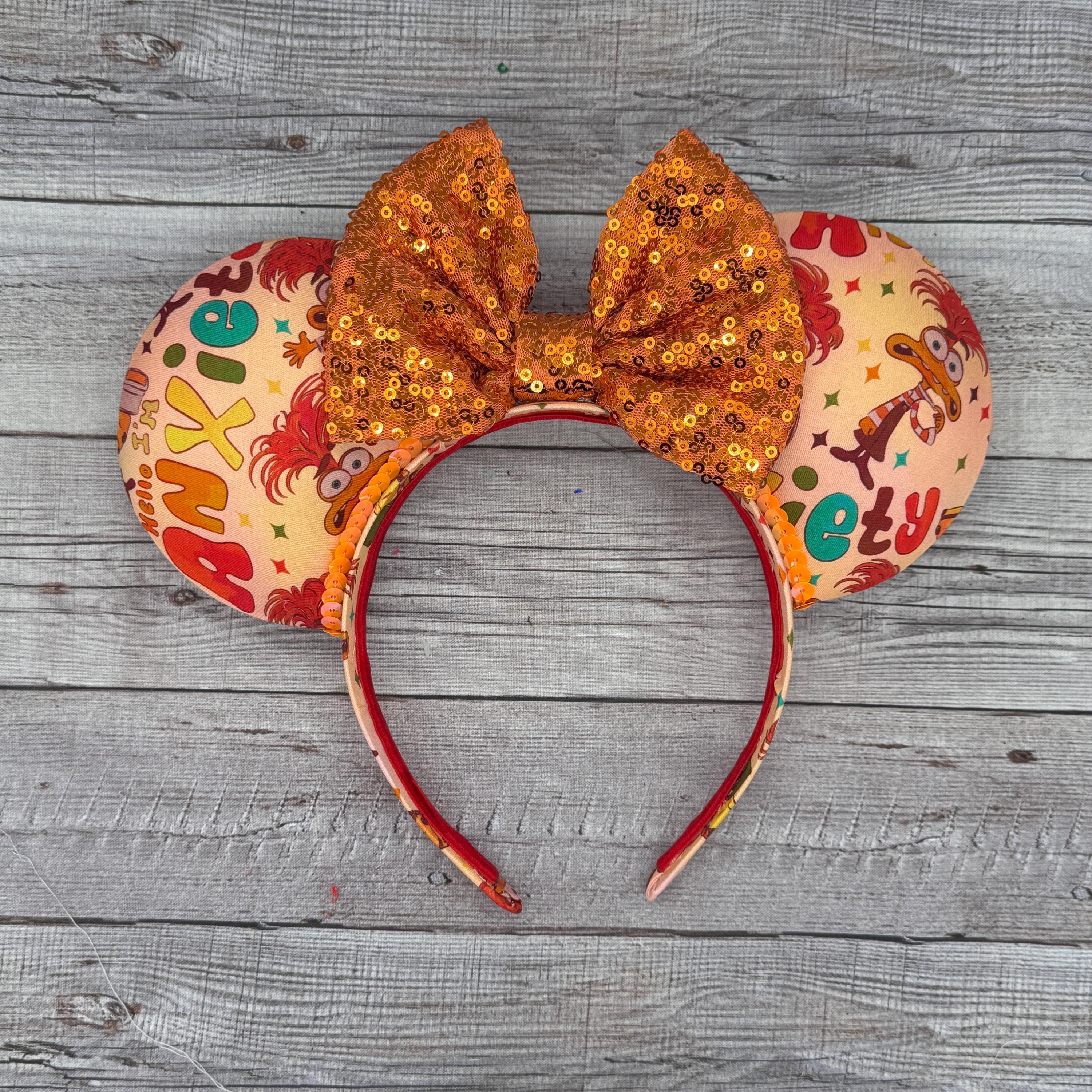 Anxiety Inside Out 2 Mouse Ears - Minnie, Anxiety, Sadness, Joy, Mouse, Fear, Anger,  Pier, , Emotions, Magic Kingdom