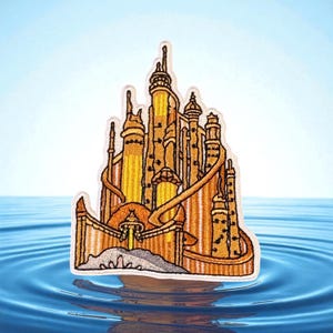 Atlantis castle iron on Patch - ariel little mermaid