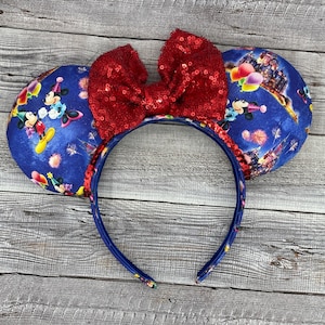 mickey Happy Birthday Minnie Ears with Sequin Bow and Party Hat gift party unbirthday disney birthdays