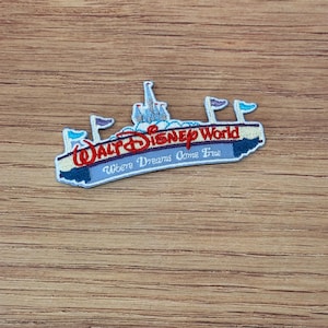Parche termoadhesivo del letrero de Walt Disney World (grande, para chaqueta y marquesina)