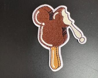 Premium Mickey Ice Cream Bar Iron-on Patch -Snack, Disney, Jacket, Backpack, Hat