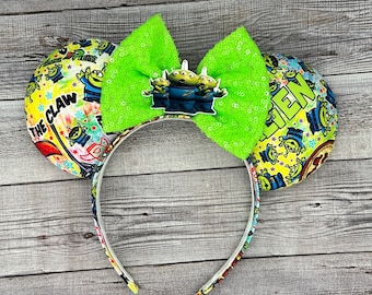 Orecchie da topo alieno verde di Pizza Port - Woody, Buzz, Jesse, Ham, alieno verde, Bullseye, topo, Minnie, bo Peep