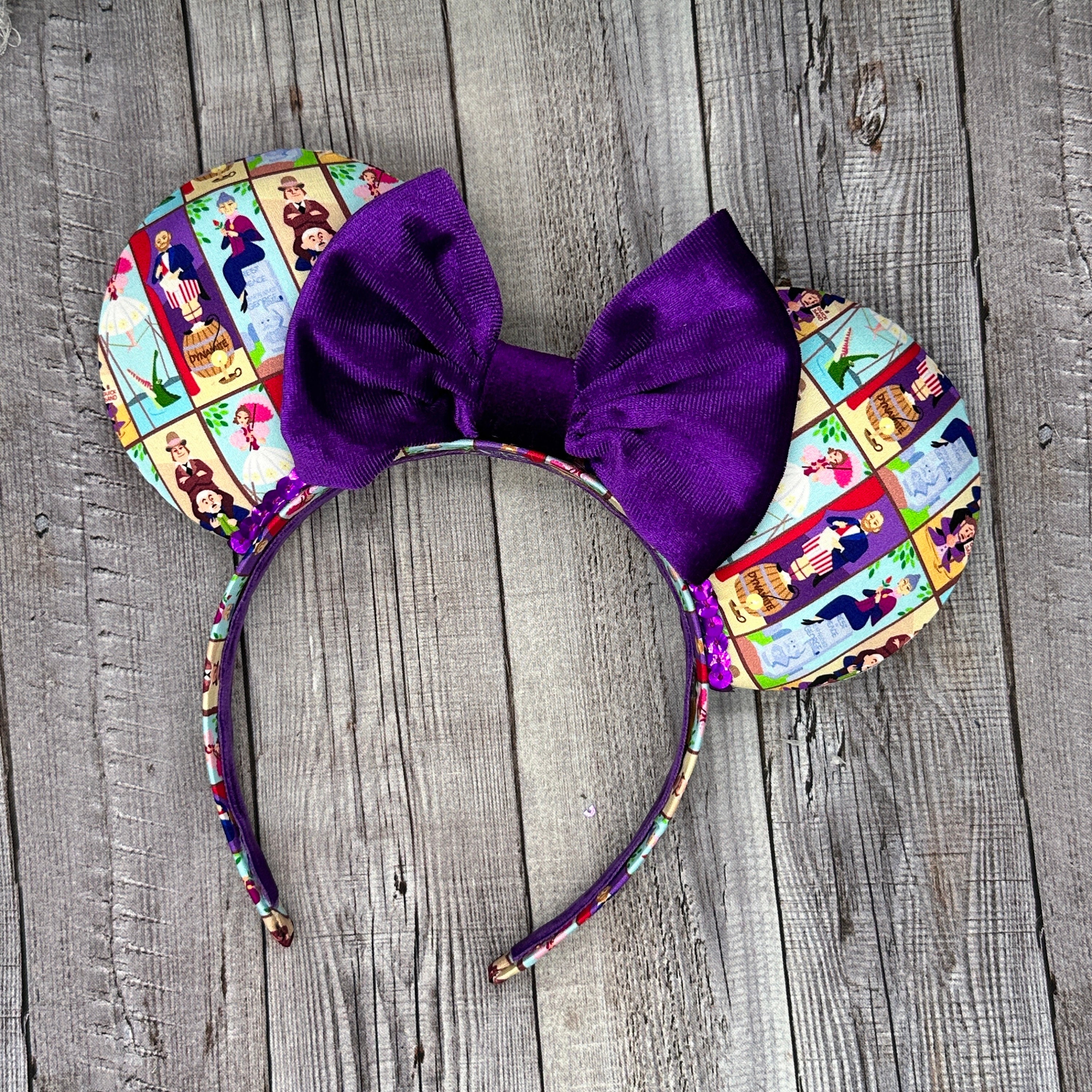 Custom Made Sequin Spiderweb Haunted Mansion Disney Minnie Mouse Ears Haunted Mansion Mouse Ears: Sequin Bow, Halloween Headband  main image 4