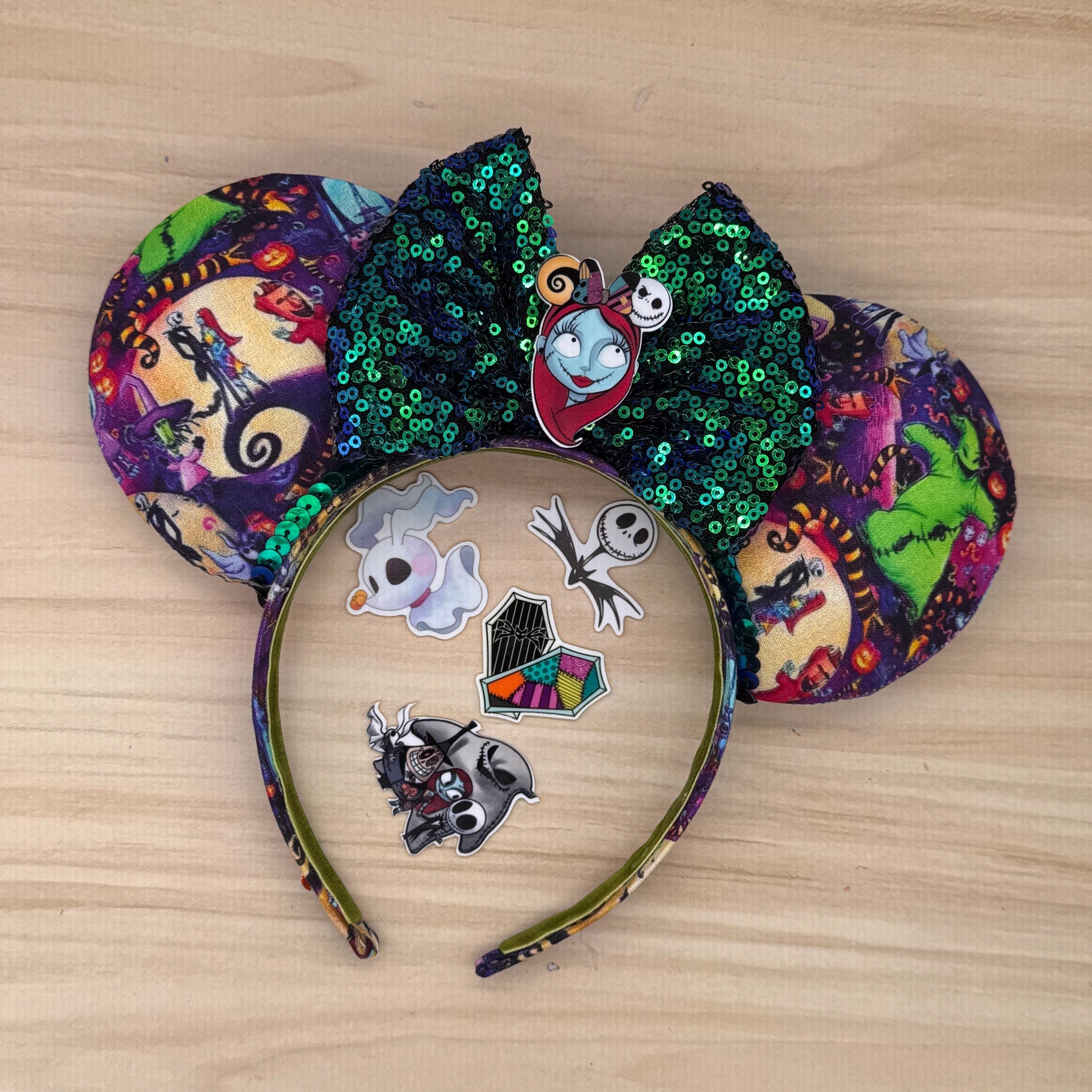 Custom Nightmare Before Christmas Mouse Ears Oogie Boogie Jack Sally Sequin Disney Ears Nightmare Before Christmas Ears Jack and Sally  main image 2