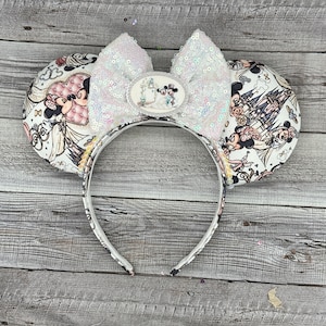 Wedding Bride Mouse Ears - Minnie, Mouse, , Castle, Magic Kingdom, Bridal, honeymoon , White, Dress