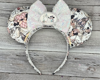 Wedding Bride Mouse Ears - Minnie, Mouse, , Castle, Magic Kingdom, Bridal, honeymoon , White, Dress