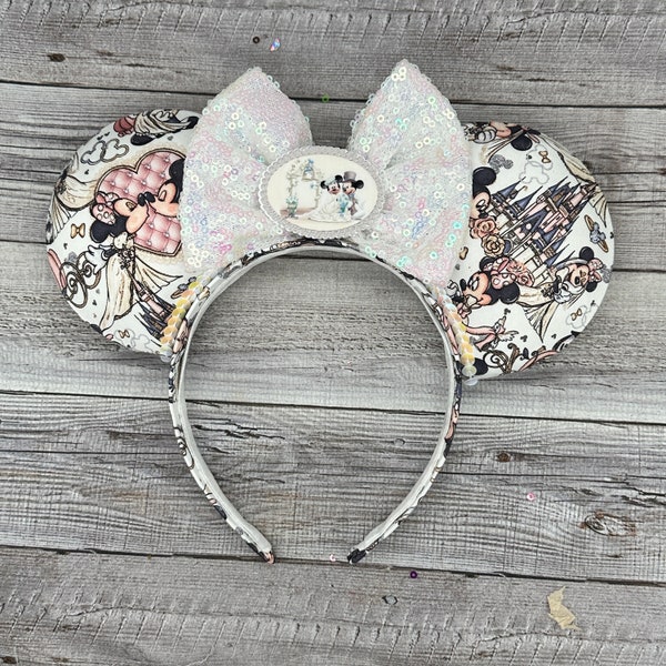 Wedding Bride Mouse Ears - Minnie, Mouse, , Castle, Magic Kingdom, Bridal, Wedding, White, Dress