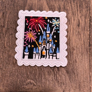 Polaroid Castle Iron-on Patch -PIxar, , Jacket, Backpack, Hat