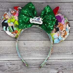 Peter Pan Cast Ears - Never Grow Up, Neverland, Tinkerbell, Fairy Lights, Wendy, Hook, Smee, Lost Boys