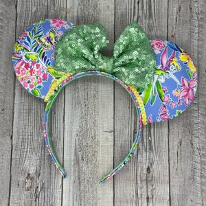 Floral Tinkerbell Mouse Ears - Fairies, Minnie Mouse, fairy, tinker bell, Peter Pan, fantasyland, land, princess