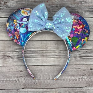 Cinderella Minnie Ears - glass slipper, midnight, prince charming, pumpkin, midnight, fairy godmother