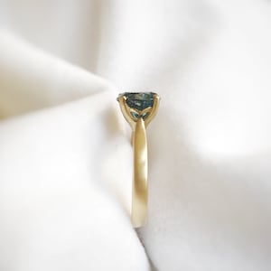 2.1 Carat Blue Salt and Pepper Diamond Engagement Ring in 18k Yellow Gold image 4