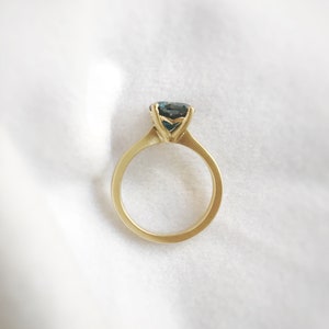 2.1 Carat Blue Salt and Pepper Diamond Engagement Ring in 18k Yellow Gold image 5