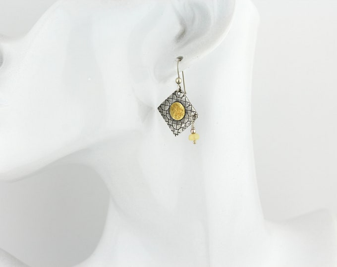 Ethiopian Opal Dangles on Silver and Gold Earrings